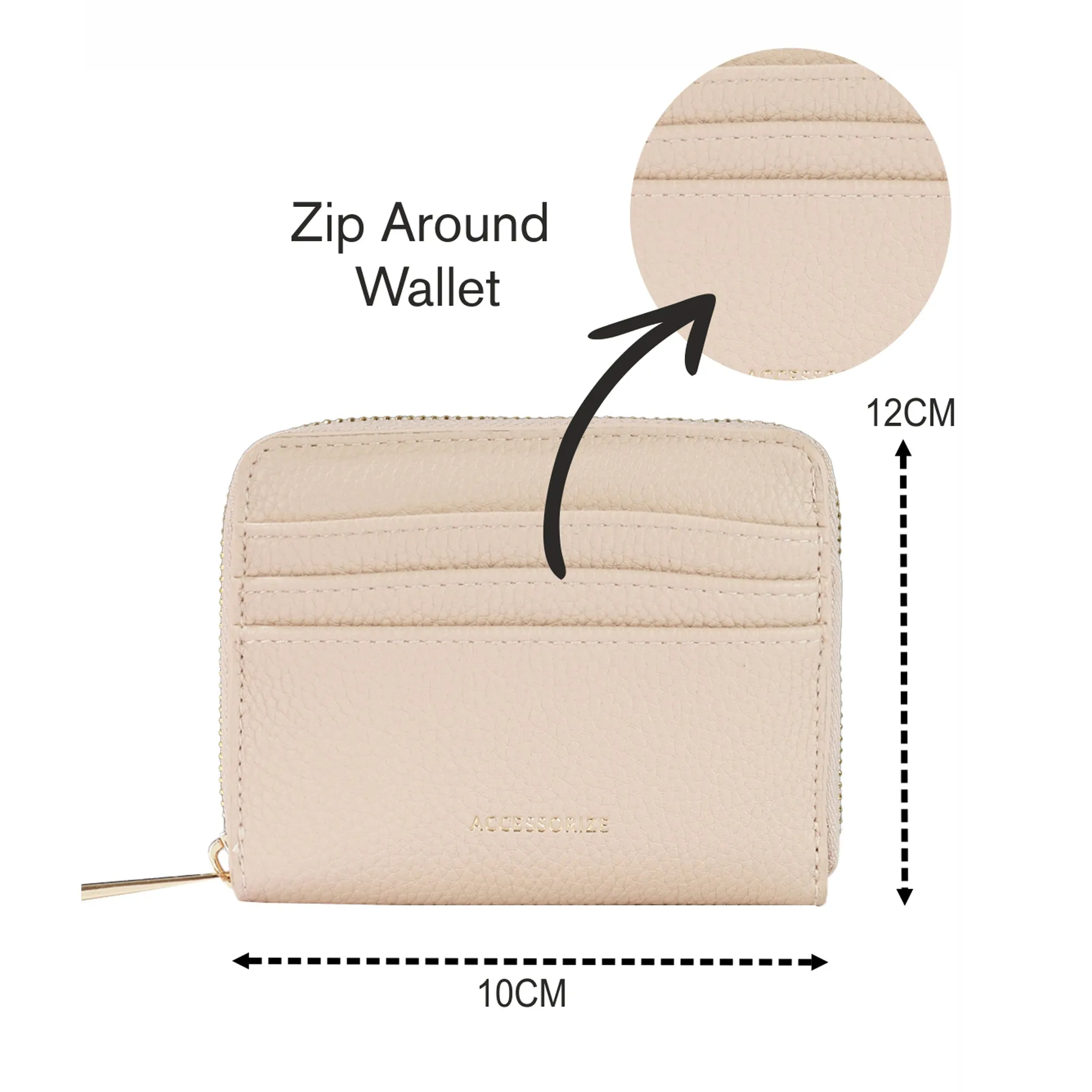 Accessorize London Women's Pink Zip Around Wallet