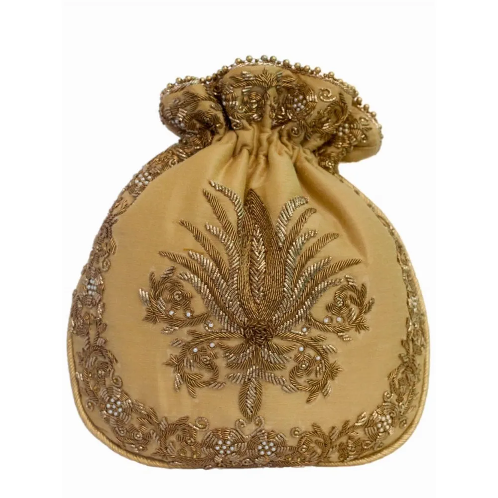 Adora By Ankita Gold Fleur De Lis Bag
