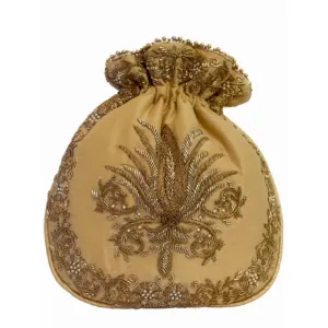 Adora By Ankita Gold Fleur De Lis Bag