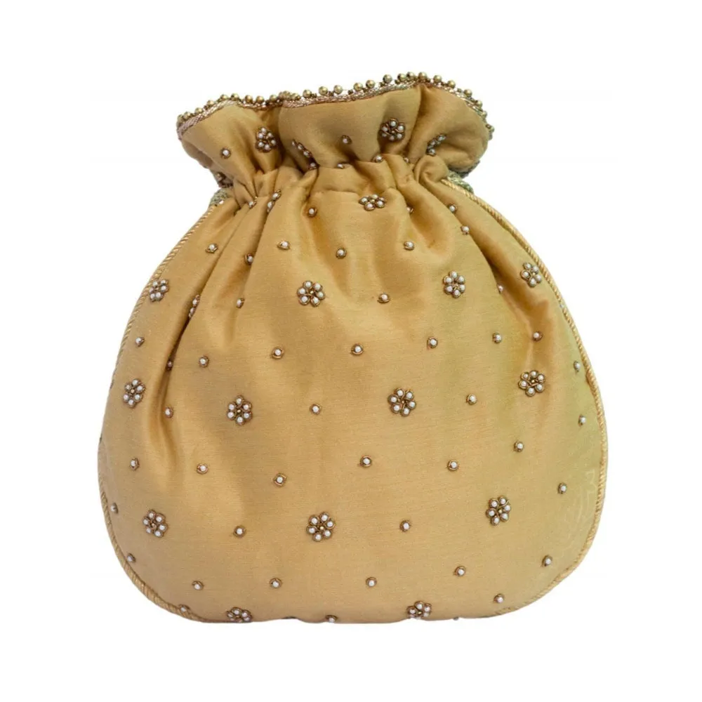 Adora By Ankita Gold Fleur De Lis Bag