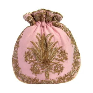 Adora By Ankita Light Pink Fleur De Lis Bag