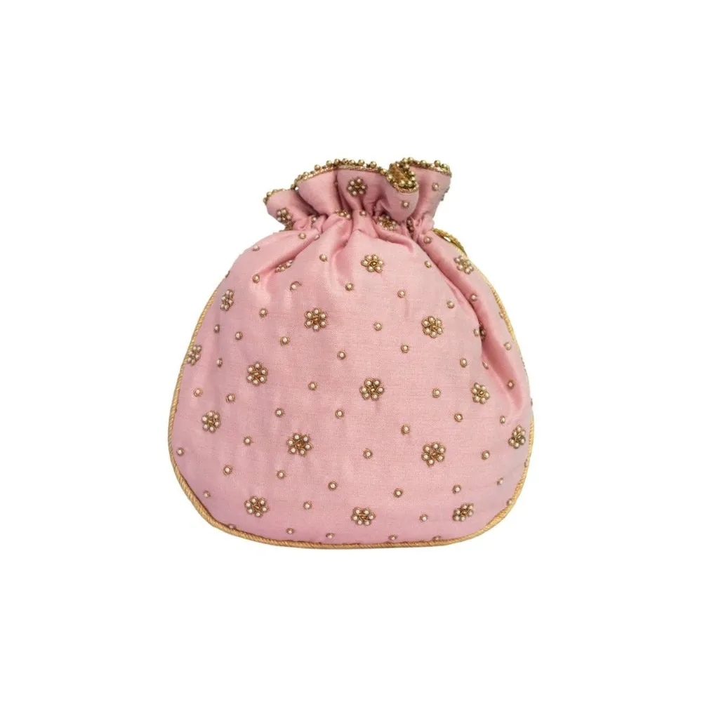 Adora By Ankita Light Pink Fleur De Lis Bag