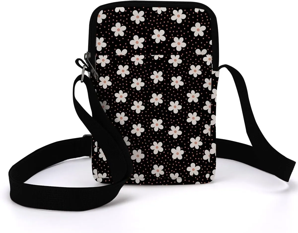 Aesthetic Floral Crossbody Bags for Women Sling Bag Multi Waterproof Small Shoulder Sling Purse Bag with Adjustable Strap Cell Phone Bags Thank You Gift for Aunt Daughter Coach Travel Camping Birthday
