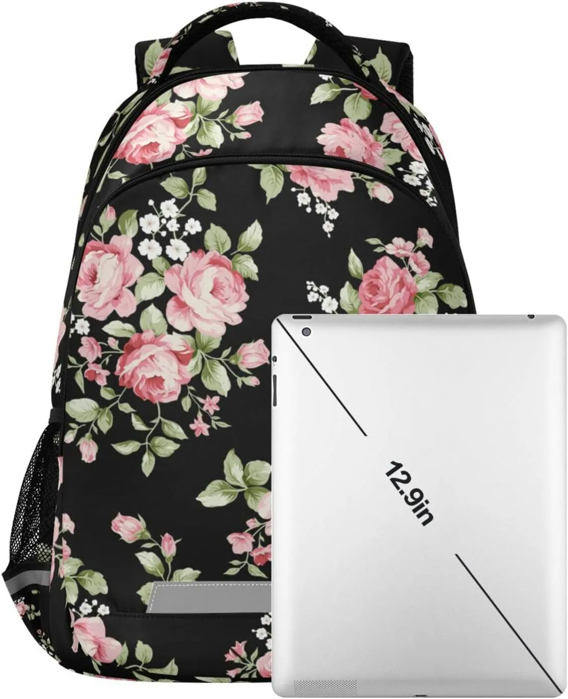 ALAZA Pink Rose Flower Floral Backpacks Travel Laptop Daypack School Book Bag for Men Women Teens Kids