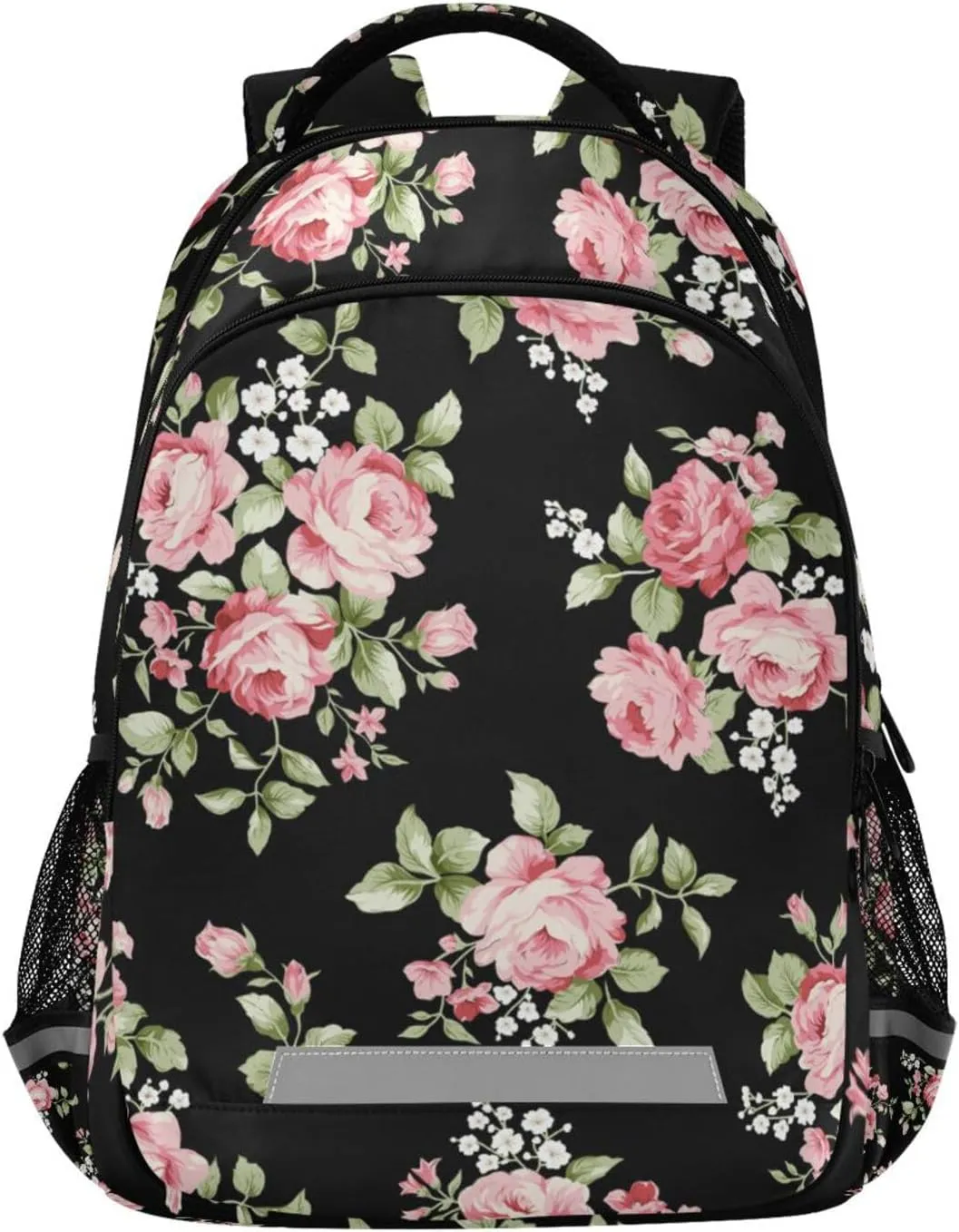ALAZA Pink Rose Flower Floral Backpacks Travel Laptop Daypack School Book Bag for Men Women Teens Kids