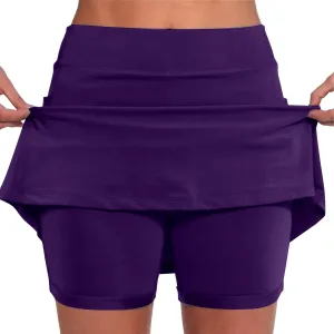 Athletic Skorts for Woman Elastic & Drawstring Tennis/Golf Skirts with Pockets Hight Waist Solid Yoga Shorts 2025