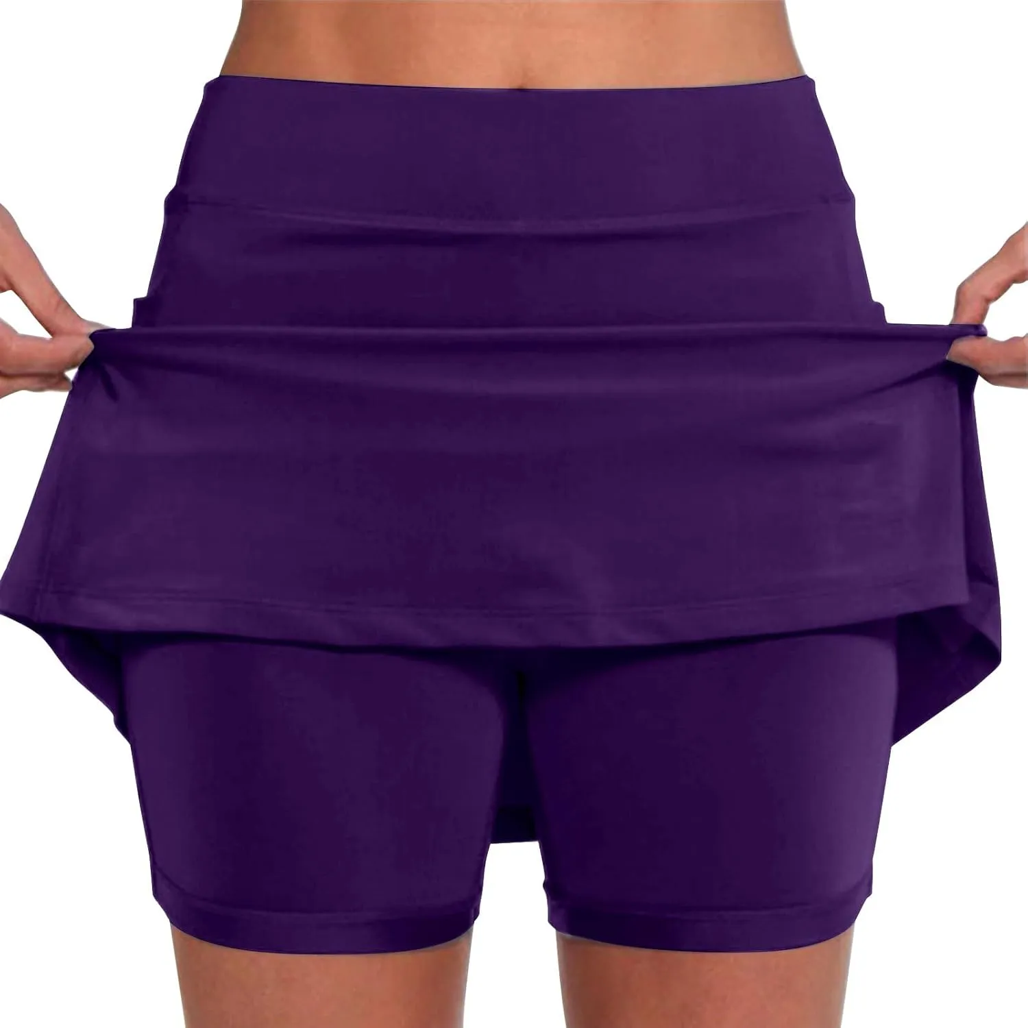 Athletic Skorts for Woman Elastic & Drawstring Tennis/Golf Skirts with Pockets Hight Waist Solid Yoga Shorts 2025