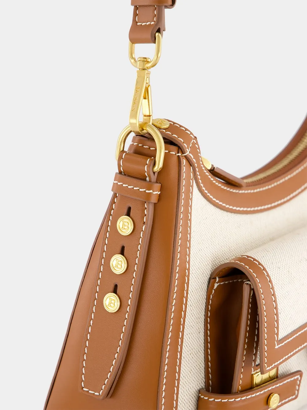 B-Buzz Hobo Bag in Leather and Canvas