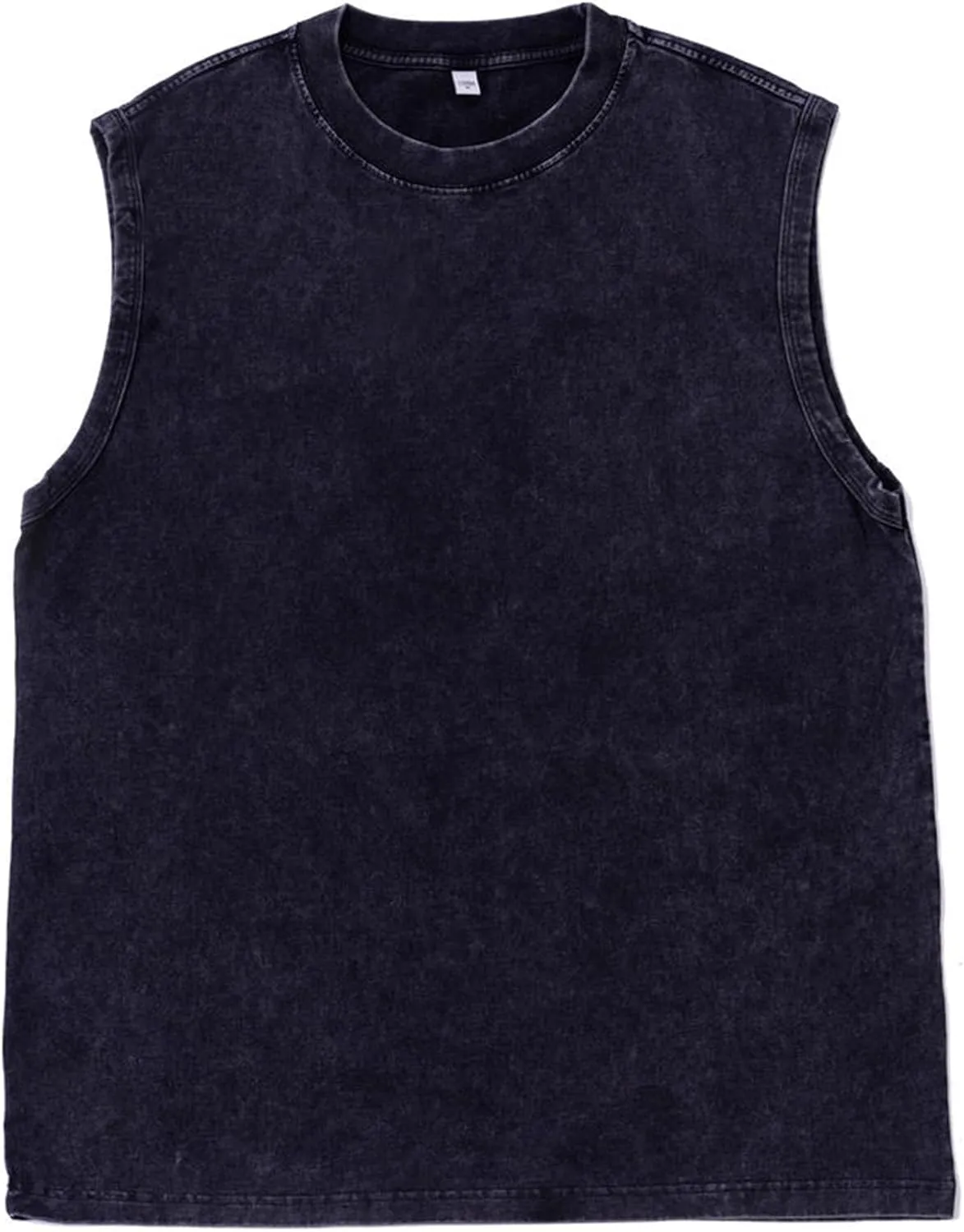 BINTEHGS Muscle Sleeveless Shirts for Men Cotton Summer Plain Gym Workout Tank Tops Crewneck Solid Loose Fit Hippie Tanks