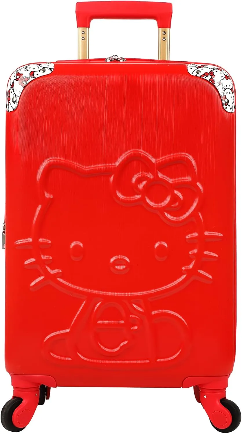 Bioworld Hello Kitty Character Print Red 20" Carry-On Adult Hardside Carry-On Rolling Luggage