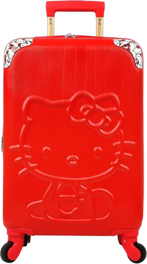 Bioworld Hello Kitty Character Print Red 20" Carry-On Adult Hardside Carry-On Rolling Luggage