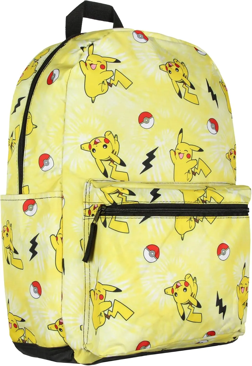 Bioworld Pokemon Pikachu Pokeball Tie Dye 17" Travel Laptop Backpack