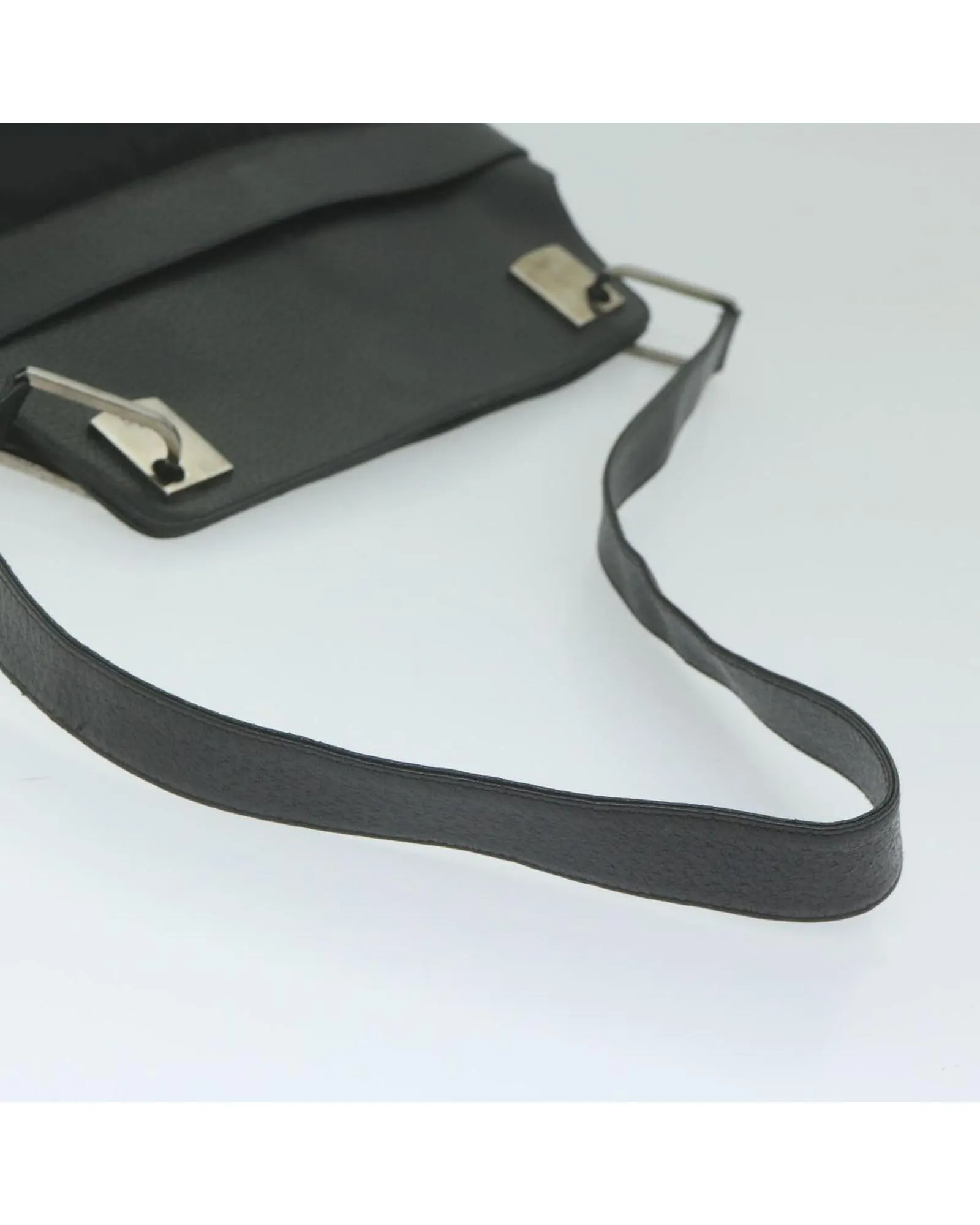 Black Nylon Leather Shoulder Bag - Italian Made