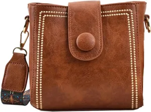 Bootara Vintage Bunny Charm Bucket Bag for Women - Large, Adjustable Trendy Crossbody with Wide Shoulder Strap