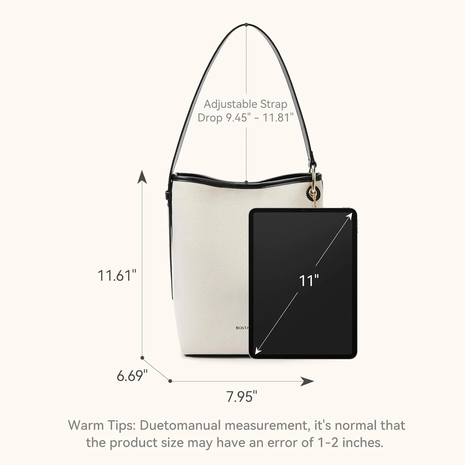 BOSTANTEN Bucket Bag Purses for Women Trendy Shoulder Bag Canvas Handbag with Adjustable Strap