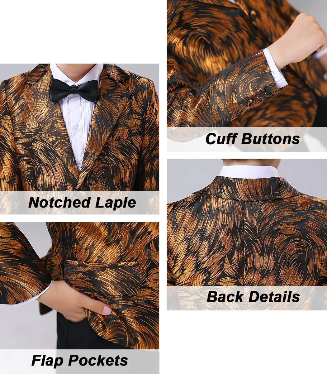Boys Formal Suit Blazer Two-Button Jacket Coat for Kids School