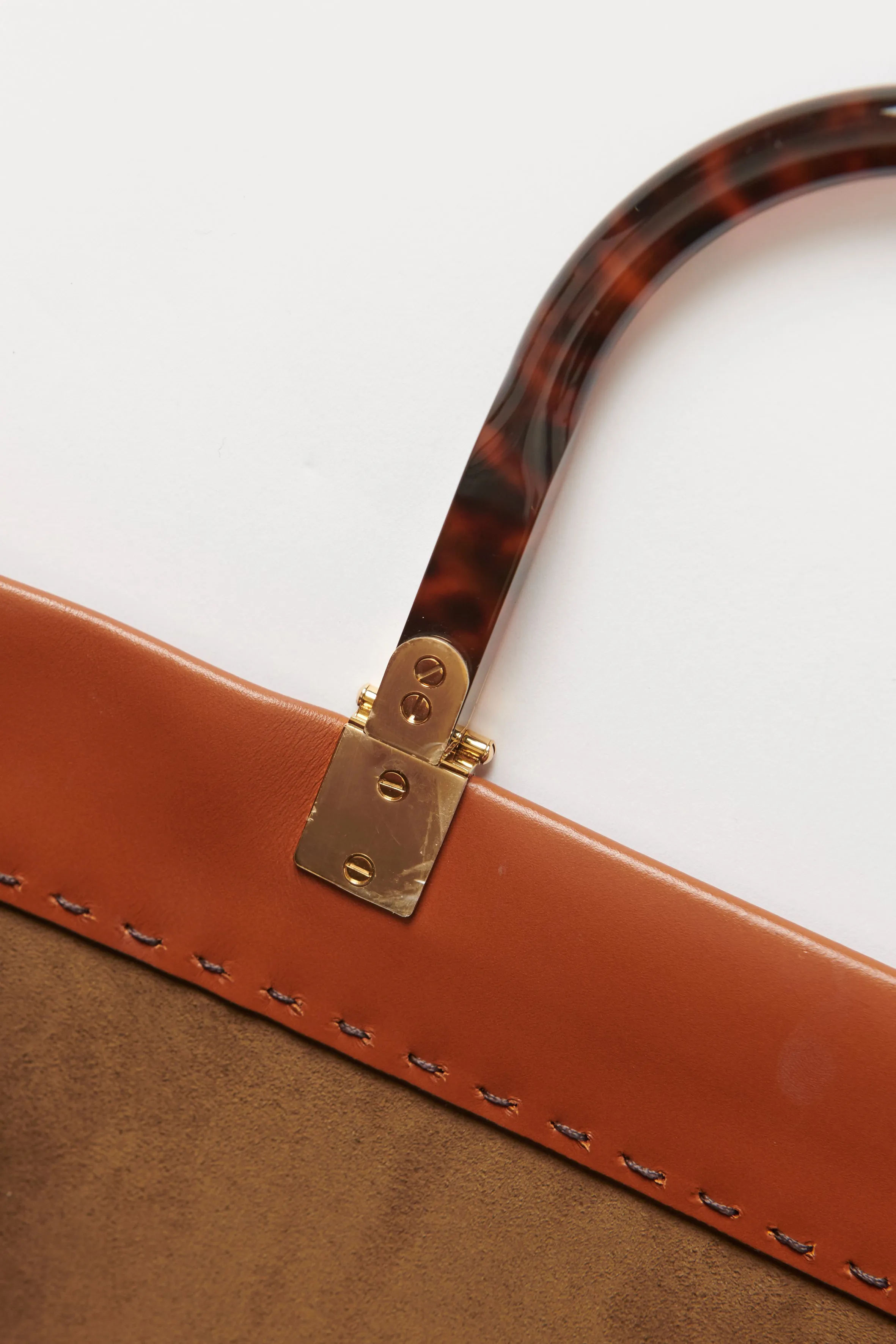 Brown Calfskin Preowned Sunshine Shopper
