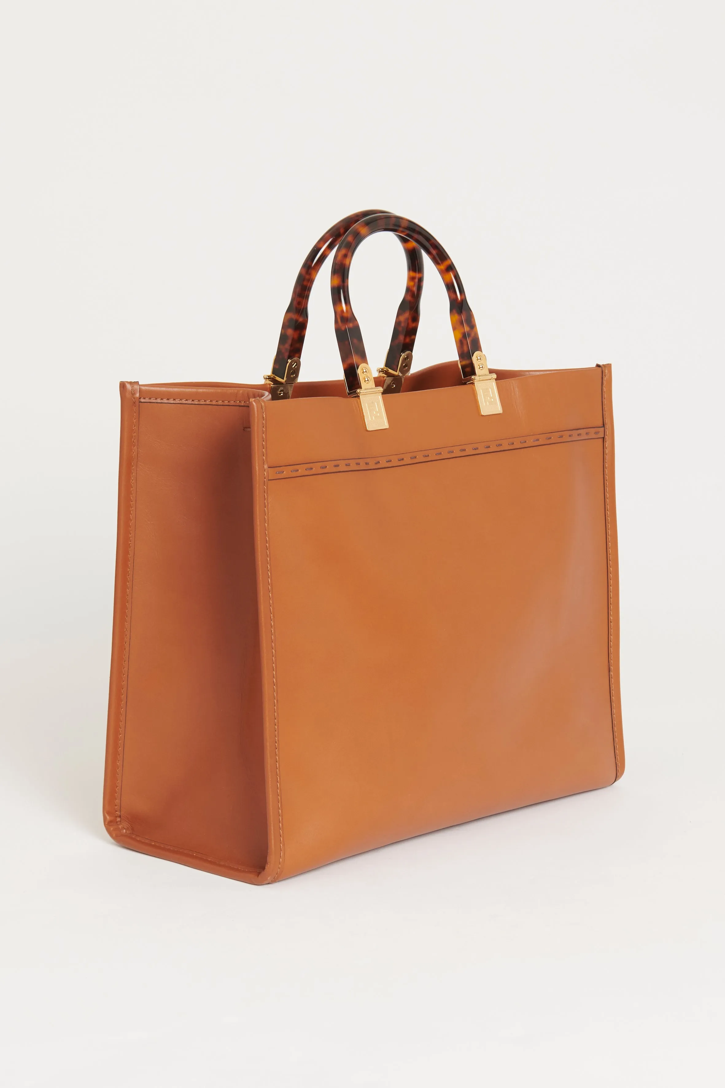 Brown Calfskin Preowned Sunshine Shopper