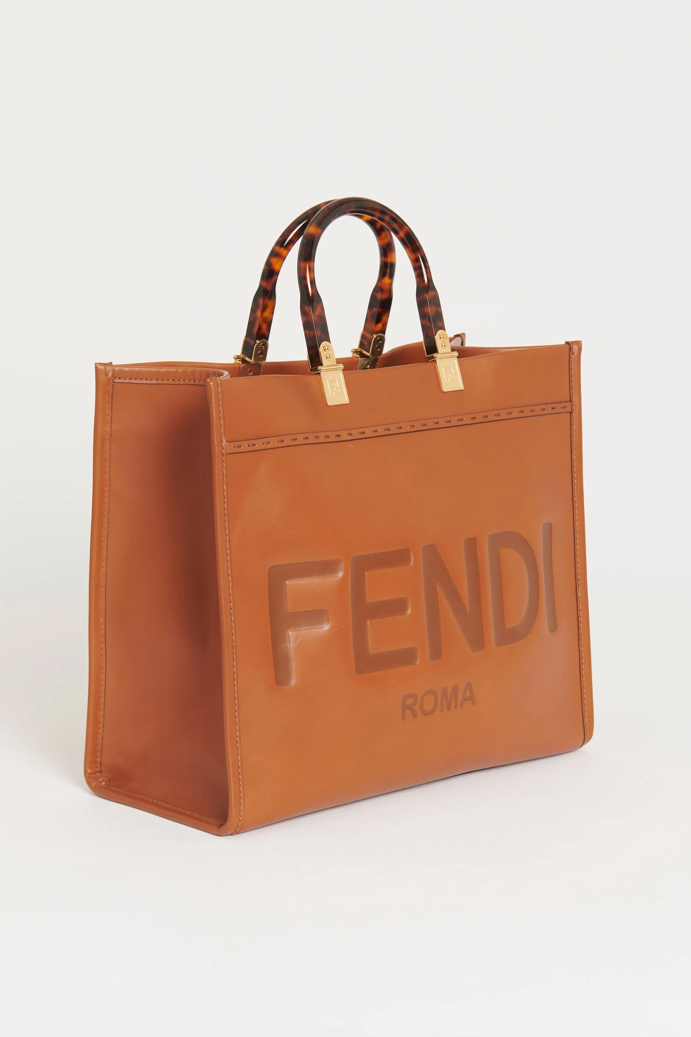 Brown Calfskin Preowned Sunshine Shopper