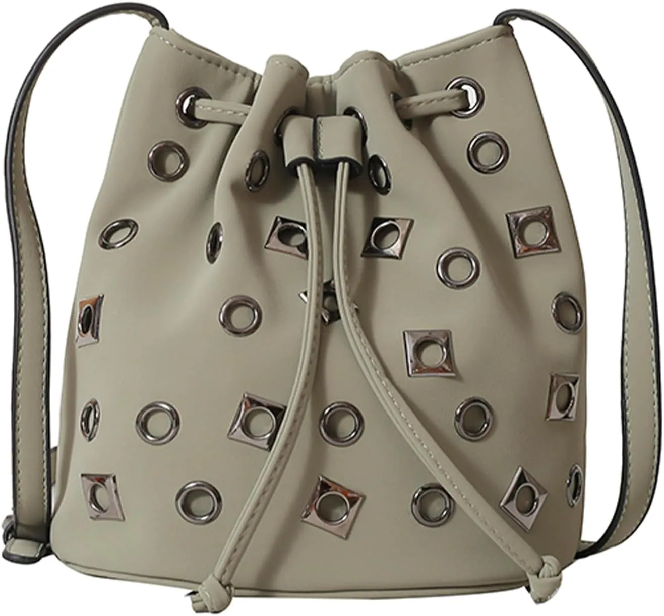 Bucket Bags for Women, Studded Purse Mini Leather Hobo Bag Y2K Trendy Studded Crossbody Bucket Handbags