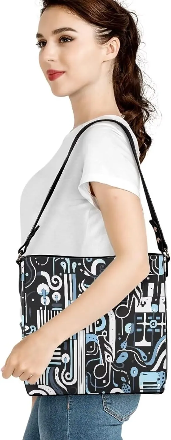 Bucket Handbags Hobo Shoulder Bags for Women PU Leather Tote Purse, Large Ladies Crossbody Satchel Bag