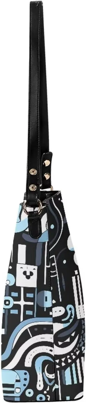 Bucket Handbags Hobo Shoulder Bags for Women PU Leather Tote Purse, Large Ladies Crossbody Satchel Bag