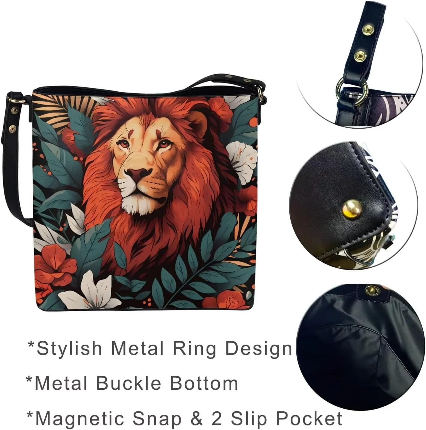 Bucket Handbags Hobo Shoulder Bags for Women PU Leather Tote Purse, Large Ladies Crossbody Satchel Bag