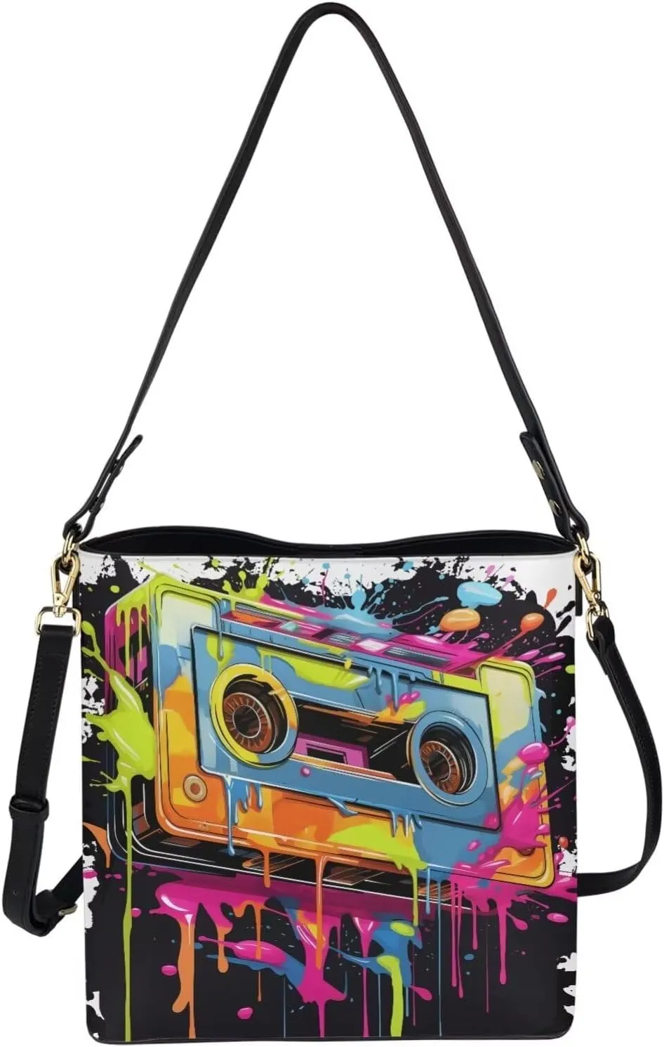 Bucket Handbags Hobo Shoulder Bags for Women PU Leather Tote Purse, Large Ladies Crossbody Satchel Bag