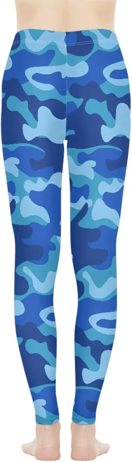 Bulopur Sunflower Workout Legging Pants Full Length, Leopard Women Tummy Control Yoga Pants, Long Leggings for Sport Running