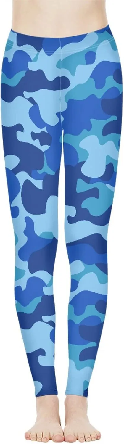 Bulopur Sunflower Workout Legging Pants Full Length, Leopard Women Tummy Control Yoga Pants, Long Leggings for Sport Running