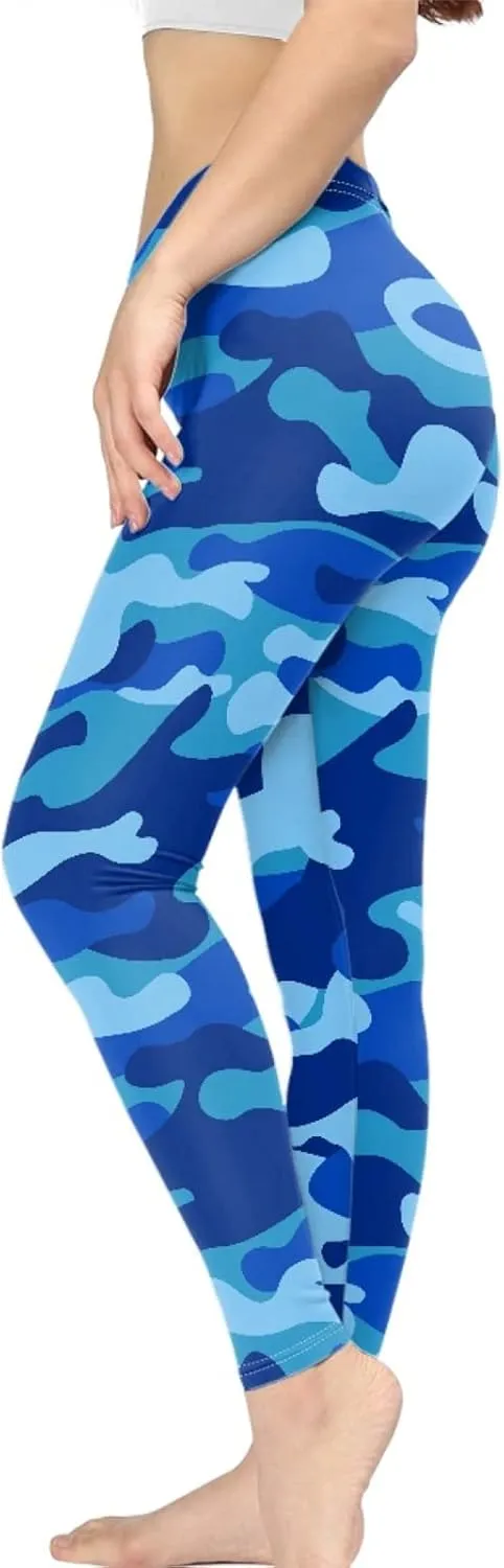 Bulopur Sunflower Workout Legging Pants Full Length, Leopard Women Tummy Control Yoga Pants, Long Leggings for Sport Running