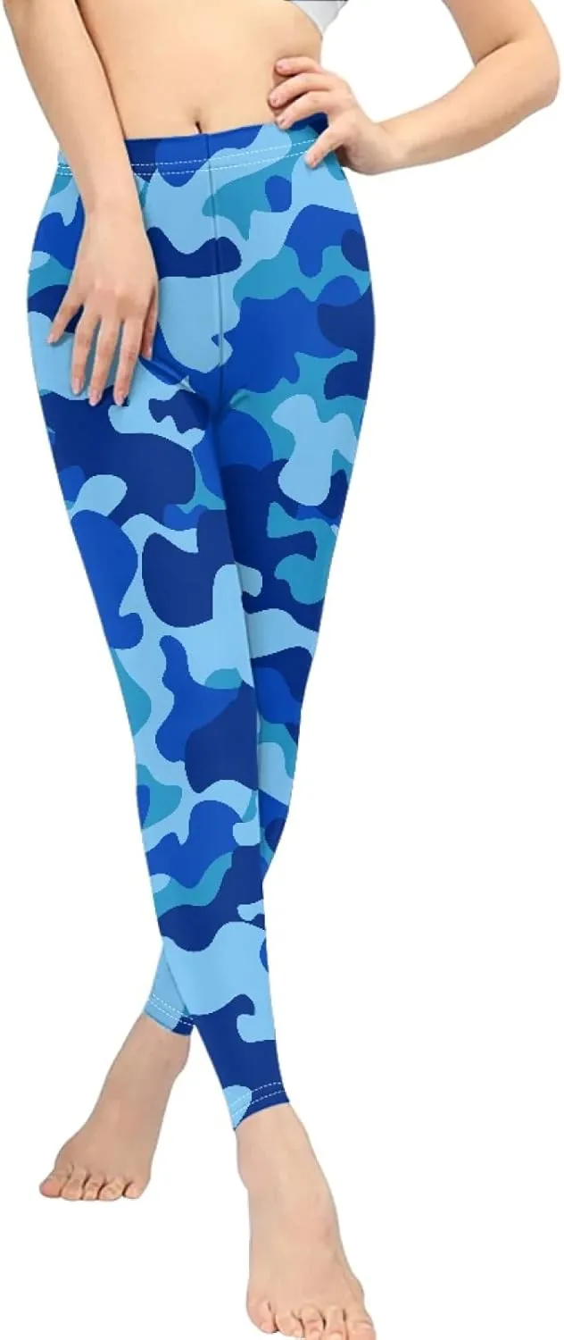 Bulopur Sunflower Workout Legging Pants Full Length, Leopard Women Tummy Control Yoga Pants, Long Leggings for Sport Running