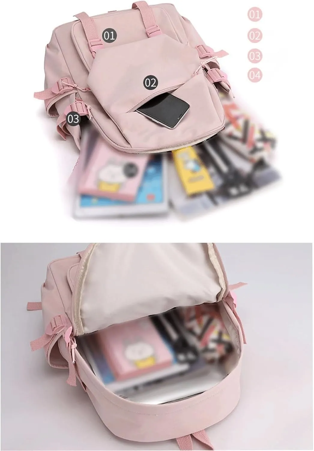 Capybara Backpack Cute Funny Mochila Capybara Kawaii Utility Kapibara Daypack Cartoon Going Out Travel Laptop Bag(Pink,B)
