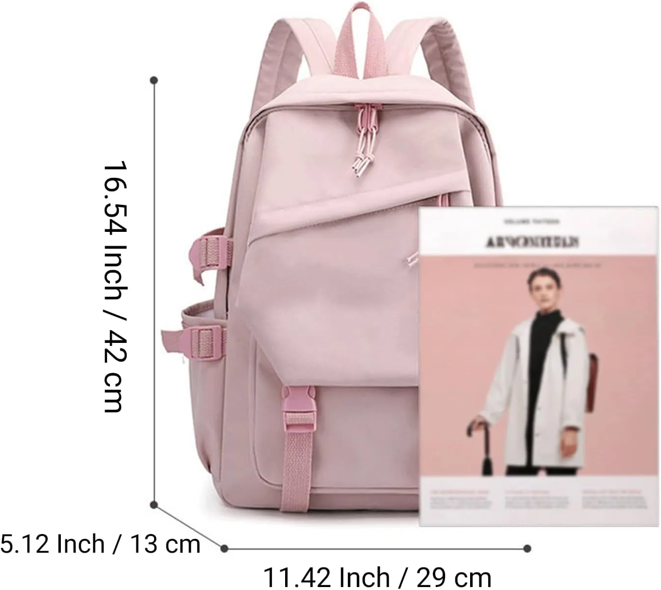 Capybara Backpack Cute Funny Mochila Capybara Kawaii Utility Kapibara Daypack Cartoon Going Out Travel Laptop Bag(Pink,B)