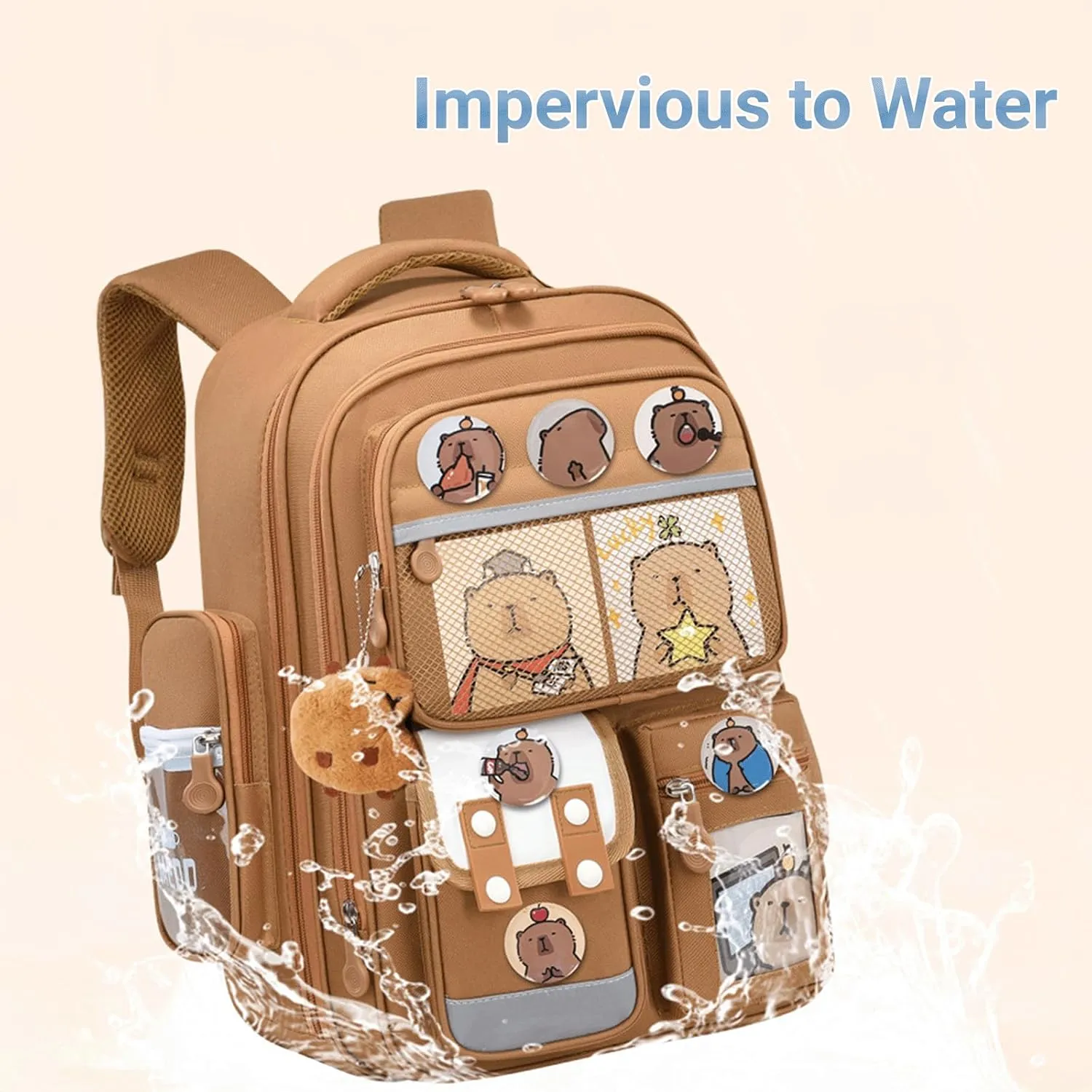 Capybara Backpack Mochila Capybara Cute Kawaii Kapibara Daypack Funny Going Out Cartoon Laptop Travel Casual Bag(Purple,Medium)