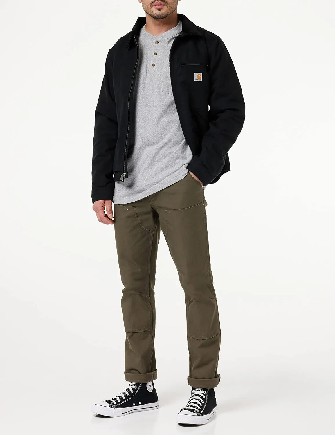 Carhartt Men's Loose Fit Heavyweight Long-Sleeve Pocket Henley T-Shirt