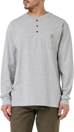 Carhartt Men's Loose Fit Heavyweight Long-Sleeve Pocket Henley T-Shirt