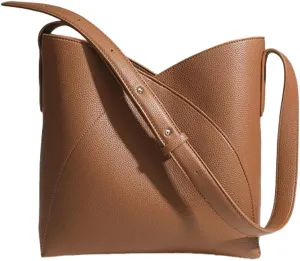 Casual Vegan Leather Shoulder Crossbody Bag for Women Ladies Large Tote Purse Bucket Handbags Trendy Work Satchel