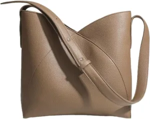 Casual Vegan Leather Shoulder Crossbody Bag for Women Ladies Large Tote Purse Bucket Handbags Trendy Work Satchel