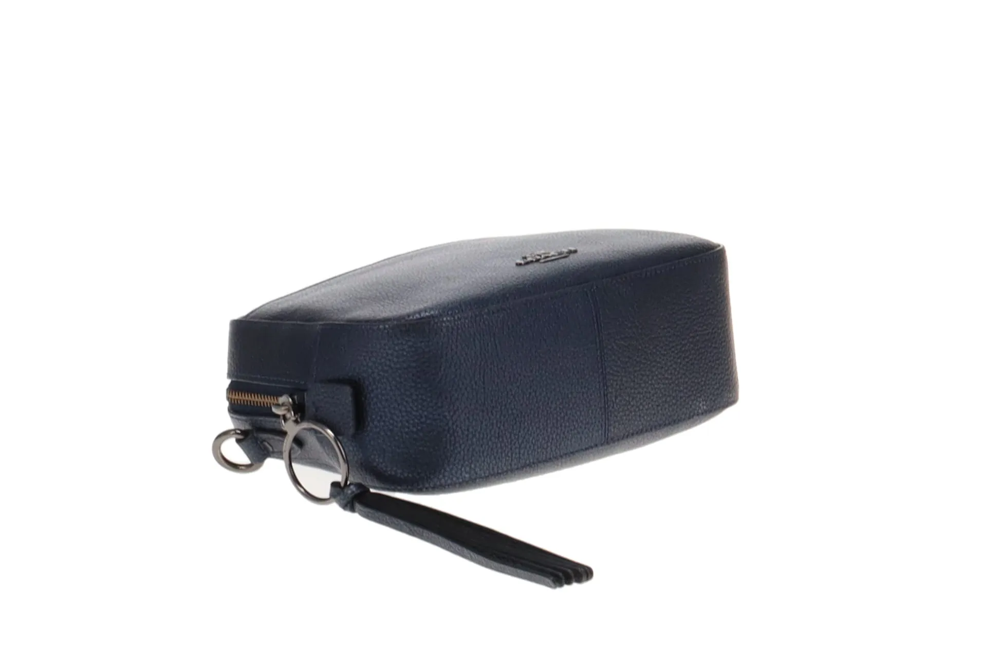 Coach Blue Metallic Leather Camera Bag