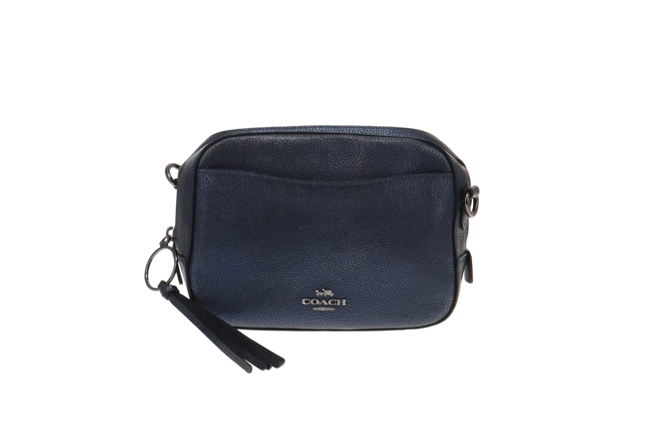 Coach Blue Metallic Leather Camera Bag
