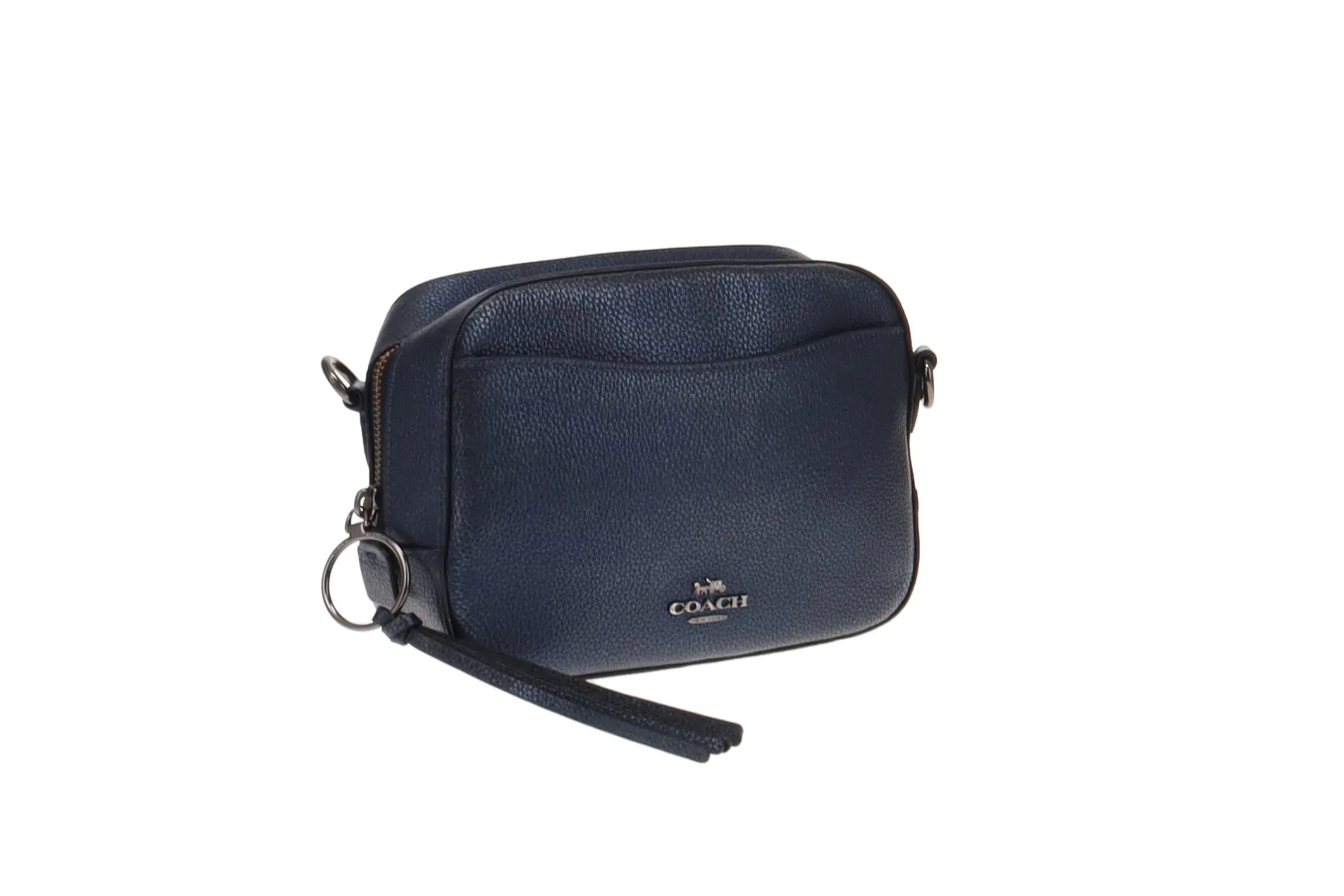 Coach Blue Metallic Leather Camera Bag