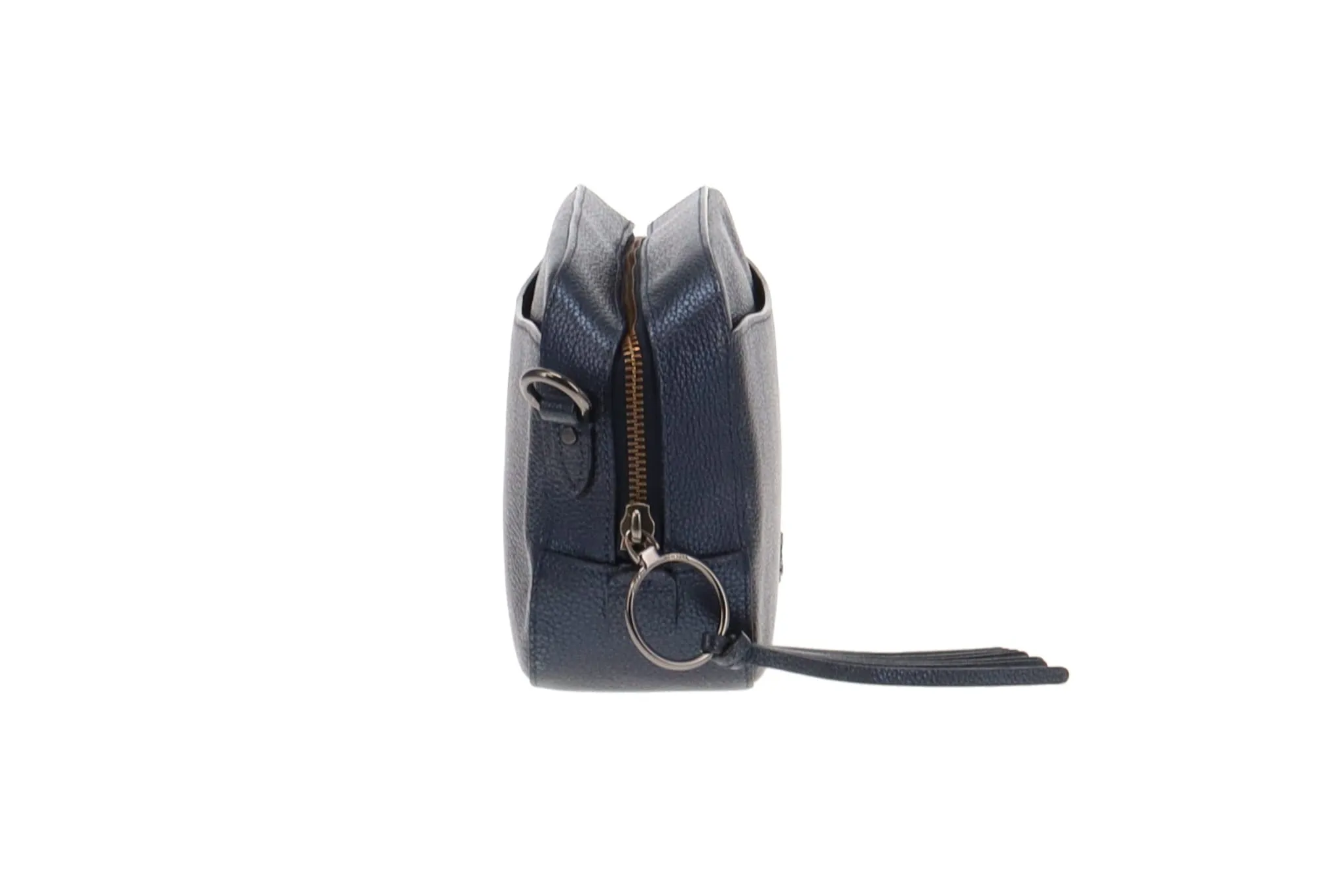 Coach Blue Metallic Leather Camera Bag