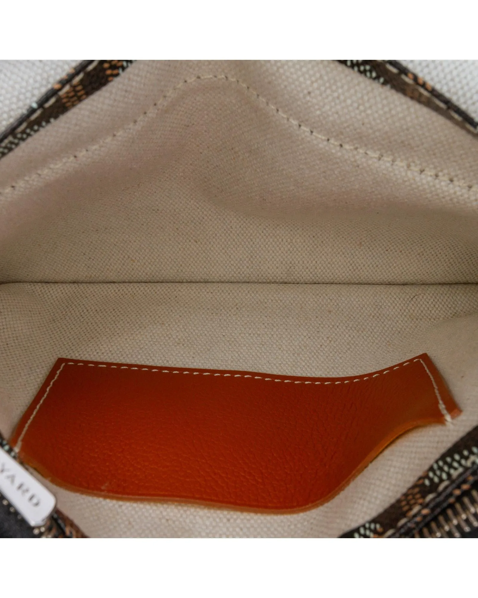 Coated Canvas Wallet with Leather Strap and Snap Closure