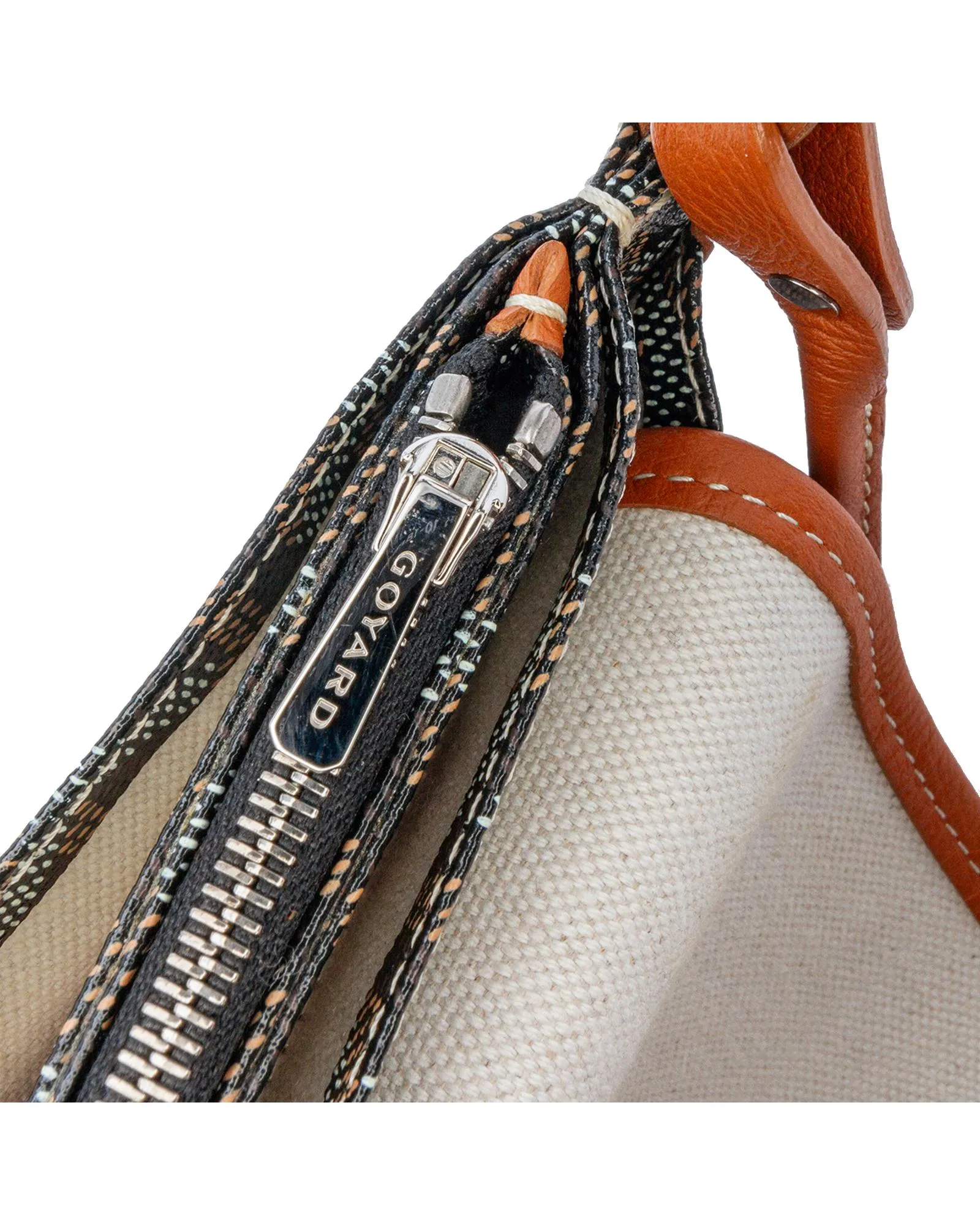 Coated Canvas Wallet with Leather Strap and Snap Closure