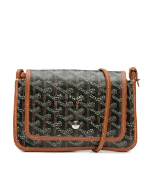 Coated Canvas Wallet with Leather Strap and Snap Closure
