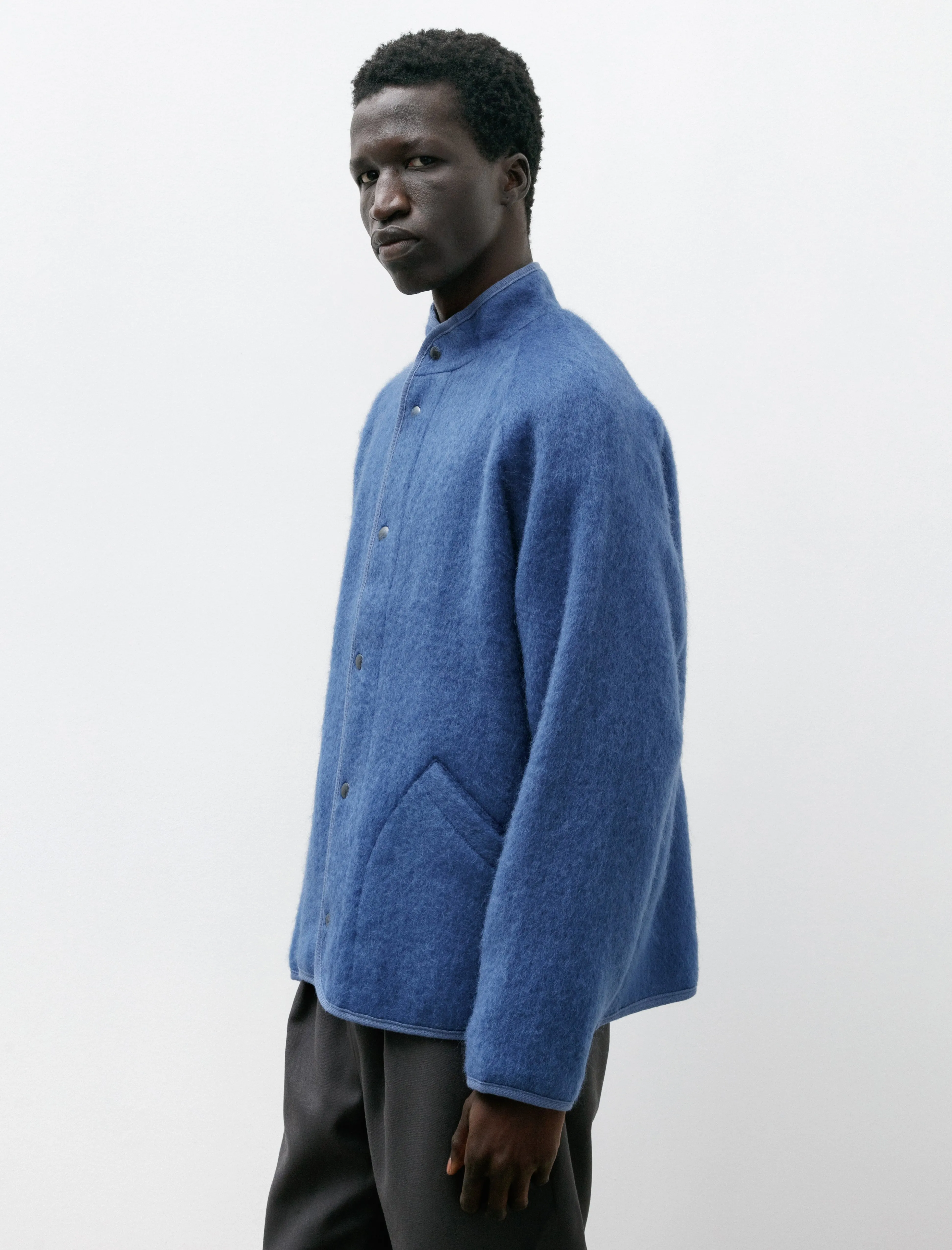 Contour Brushed Wool Mohair Blue