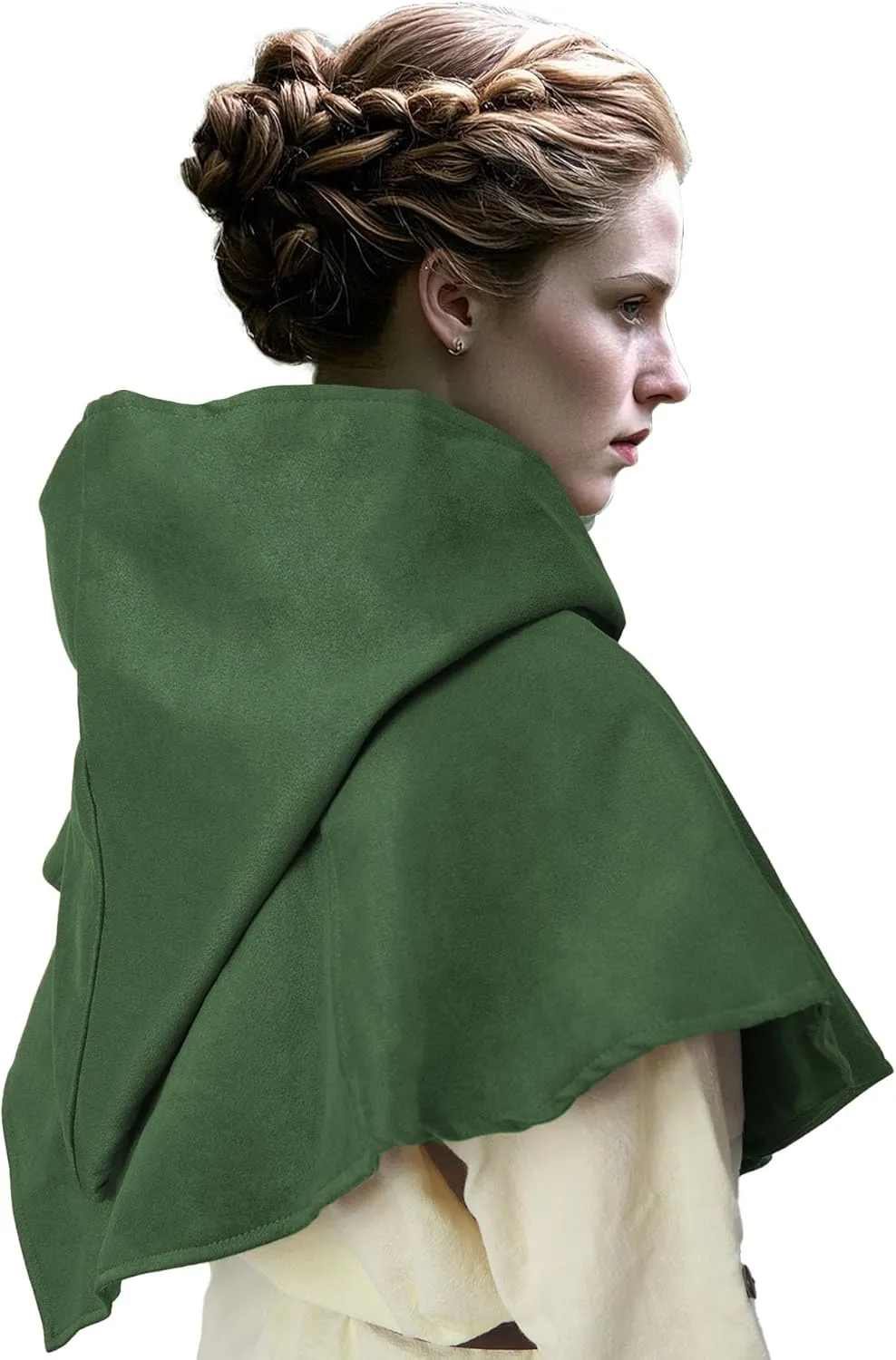 CosInStyle Retro Medieval Hooded Cape for Halloween Cosplay - Compact Renaissance Costume Accessory for Women & Men