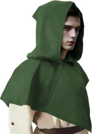 CosInStyle Retro Medieval Hooded Cape for Halloween Cosplay - Compact Renaissance Costume Accessory for Women & Men