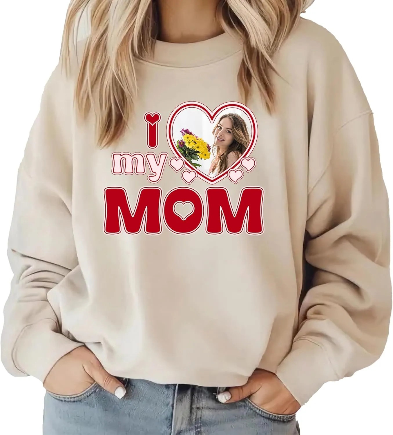 Custom Mama Sweatshirt for Women, Personalized Sweatshirts, Mothers Day Birthday Gifts for Mom From Daughter Son